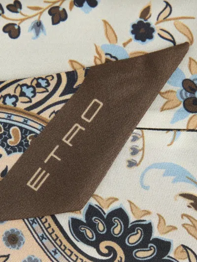 Etro 플로럴 모티프 실크 페이즐리나 In Black