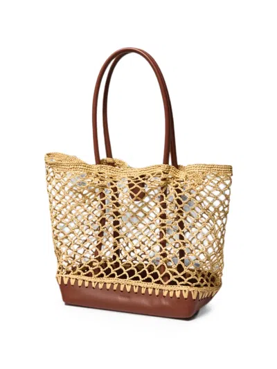 Simkhai Caspian Raffia Tote Bag In Brown