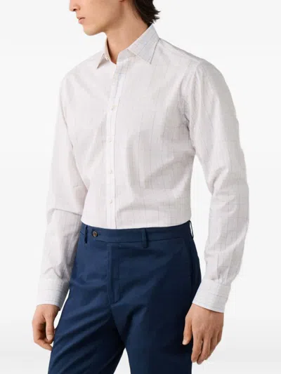 Hackett London 체크 패턴 셔츠 In White