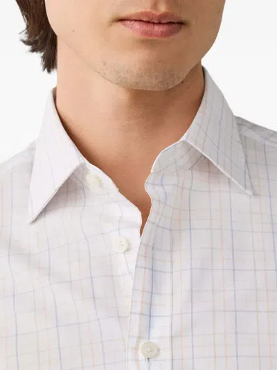 Hackett London 체크 패턴 셔츠 In White