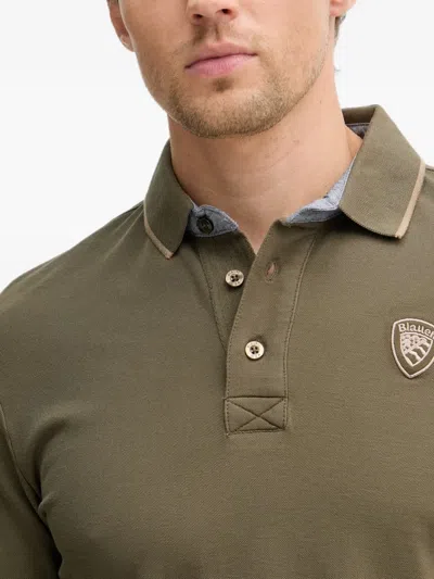 Blauer 로고 패치 피케 폴로 셔츠 In Green