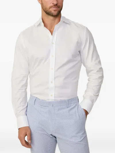 Hackett London 나이트브리지 컷어웨이 칼라 옥스포드 셔츠 In White