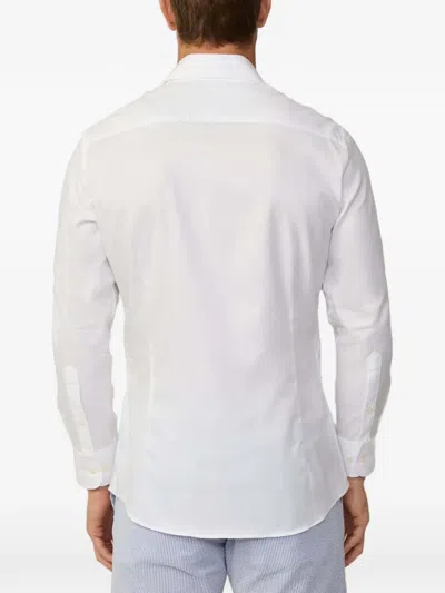 Hackett London 나이트브리지 컷어웨이 칼라 옥스포드 셔츠 In White