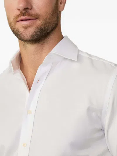 Hackett London 나이트브리지 컷어웨이 칼라 옥스포드 셔츠 In White