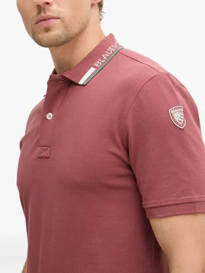 Blauer 랜섬 로고 패치 피케 폴로 셔츠 In Pink