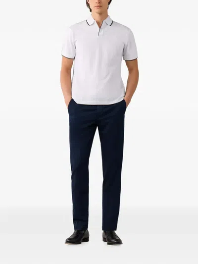 Hackett London 사이드 벤트 폴로 셔츠 In White