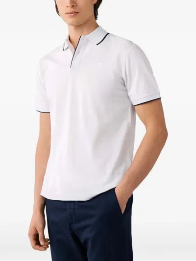 Hackett London 사이드 벤트 폴로 셔츠 In White