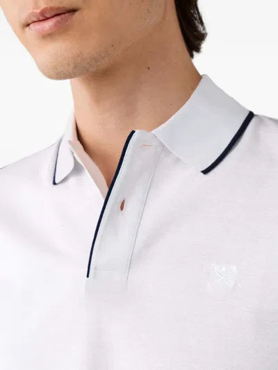 Hackett London 사이드 벤트 폴로 셔츠 In White