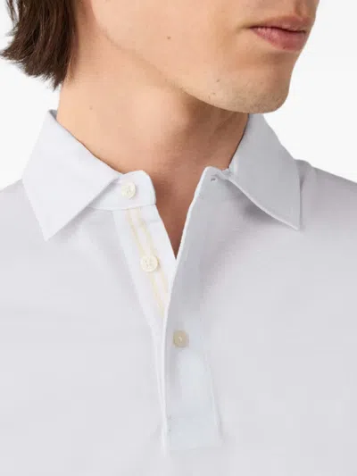 Hackett London 긴소매 폴로 셔츠 In White