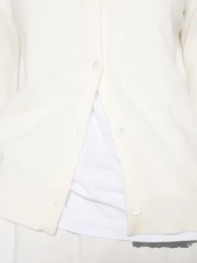 Bompard 캐시미어 크루 넥 가디건 In White