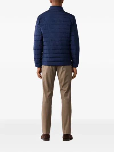 Hackett London 퀼팅 재킷 In Blue