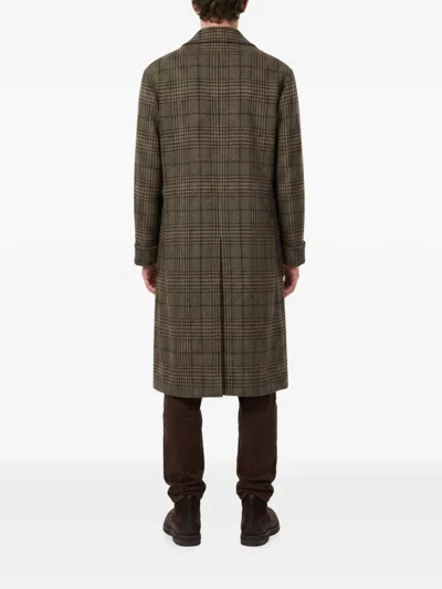 Caruso Rigoletto Check Double-breasted Coat In Brown