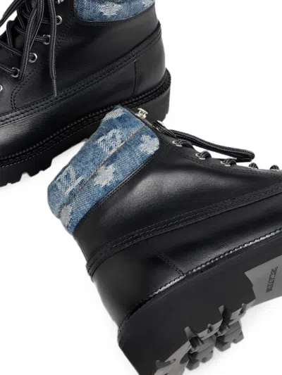 Dsquared2 D2 Monogram Ankle Boots In Blue