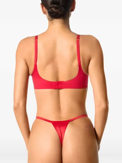God Save Queens Moulded-cup Underwired Bra In Red