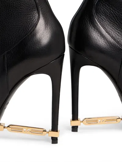 Dsquared2 메탈 바 힐 앵클 부츠 In Black