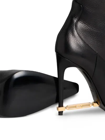 Dsquared2 메탈 바 힐 앵클 부츠 In Black