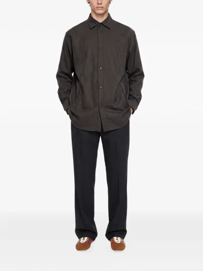 Darkpark Micro-check Button-up Shirt In Black