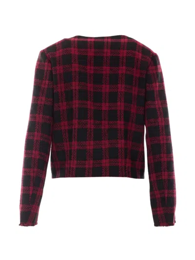 Pinko Check-pattern Tweed Jacket In Red