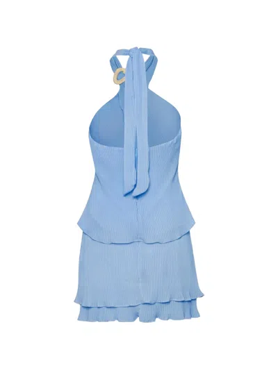 Baobab 리라 플리츠 홀터넥 탑 In Blue