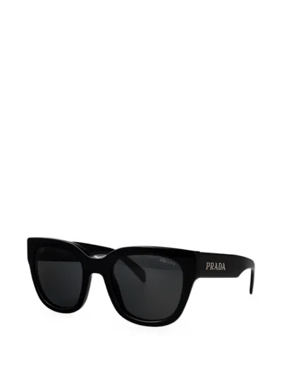 Prada Logo-plaque Sunglasses In 블랙