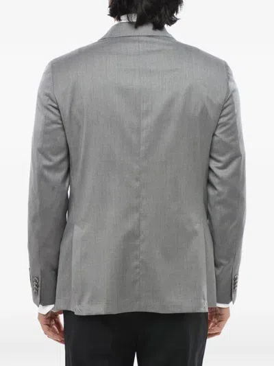 Corneliani Single-breasted Patch-pocket Blazer In Gray