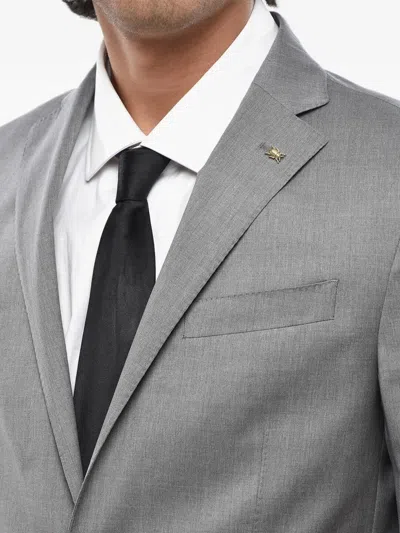 Corneliani Single-breasted Patch-pocket Blazer In Gray