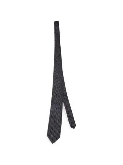 Pal Zileri Geometric-pattern Silk Tie In Black