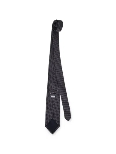 Pal Zileri Geometric-pattern Silk Tie In Black