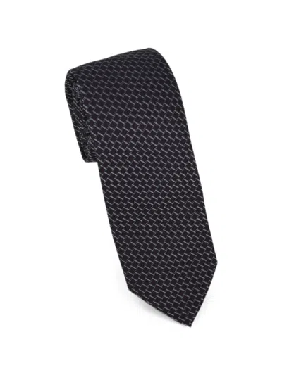 Pal Zileri Geometric-pattern Silk Tie In Black
