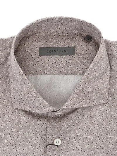 Corneliani Patterned Silk-blend Shirt In Neutral
