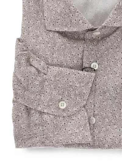 Corneliani Patterned Silk-blend Shirt In Neutral
