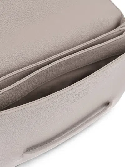 Il Bisonte Hammered Leather Shoulder Bag In Gray