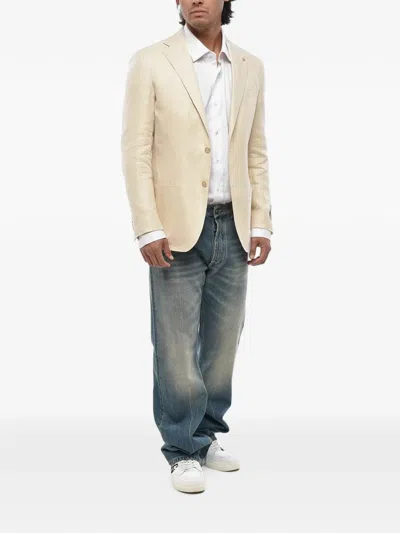 Corneliani Single-breasted Jacket In Neutral