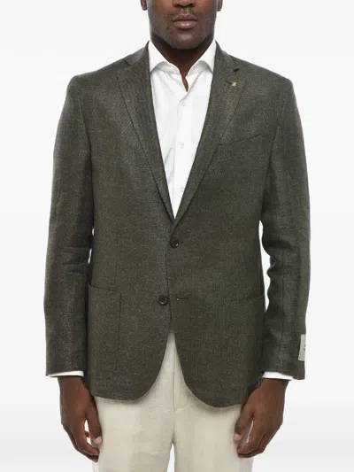 Corneliani Single-breasted Patch-pocket Blazer In Black