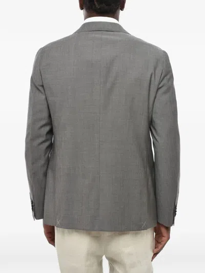 Corneliani Single-breasted Wool Blazer In Gray
