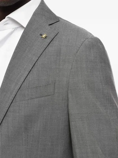 Corneliani Single-breasted Wool Blazer In Gray
