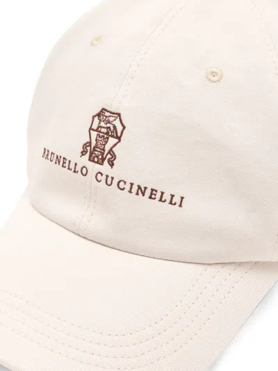 Brunello Cucinelli Logo-embroidered Baseball Cap In Neutral