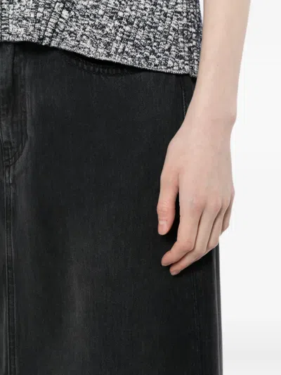 Jnby A라인 데님 맥시 스커트 In Black