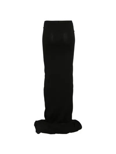 Rick Owens Drkshdw Cotton T-shirt Skirt With Elastic Waist And Adjustable Side Slit In Black