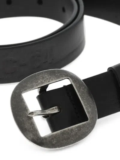 Dsquared2 Logo-debossed Leather Belt In Black