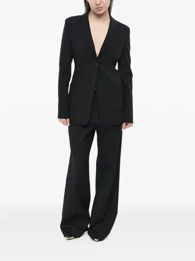 Max Mara Backless Single-breasted Blazer In Black