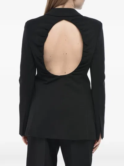 Max Mara Backless Single-breasted Blazer In Black