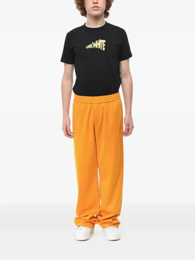 Off-white Drawstring Elasticated Track Trousers In Gold
