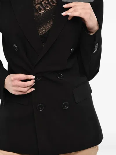 Dsquared2 Asymmetric Double-breasted Jacket In Black