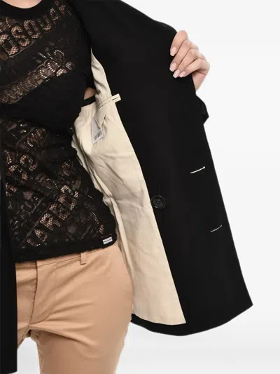 Dsquared2 Asymmetric Double-breasted Jacket In Black
