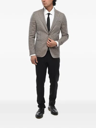 Corneliani Nino Danieli Check-pattern Single-breasted Blazer In Gray