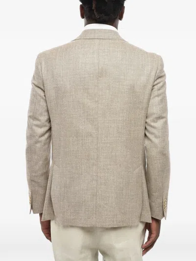 Corneliani Single-breasted Patch-pocket Blazer In Neutral