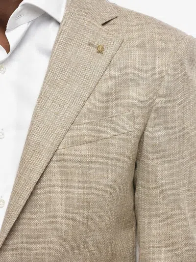 Corneliani Single-breasted Patch-pocket Blazer In Neutral