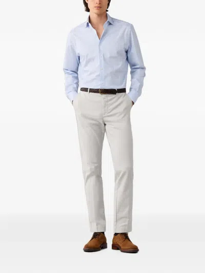 Hackett London 스트라이프 프린트 셔츠 In Blue