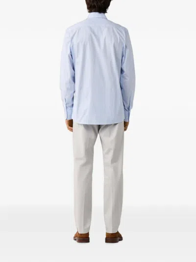 Hackett London 스트라이프 프린트 셔츠 In Blue
